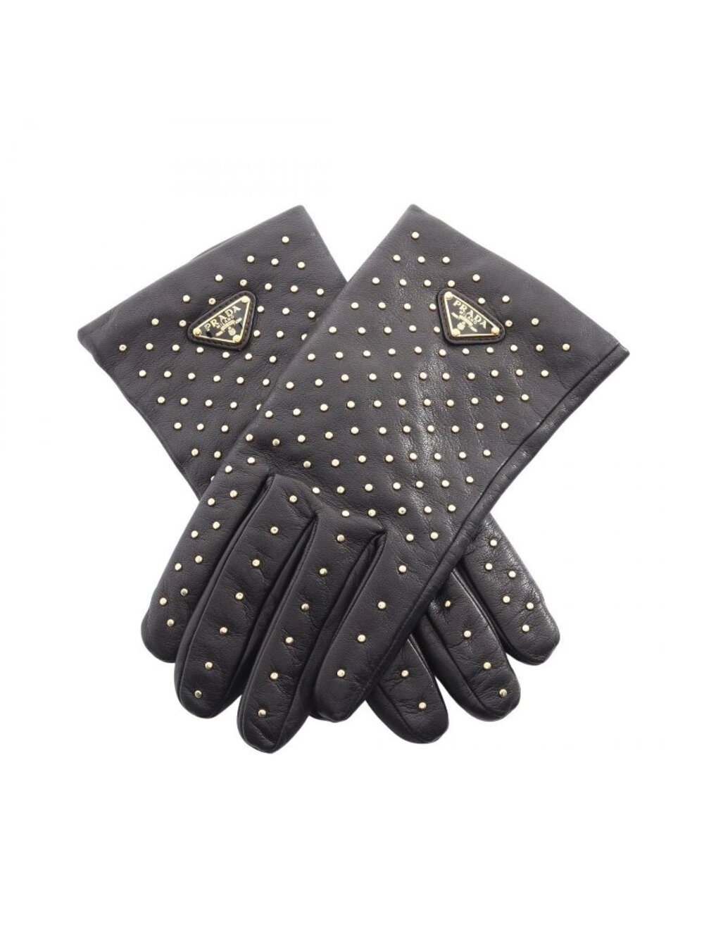 Prada Gloves Triangle Plate Studs Lambskin